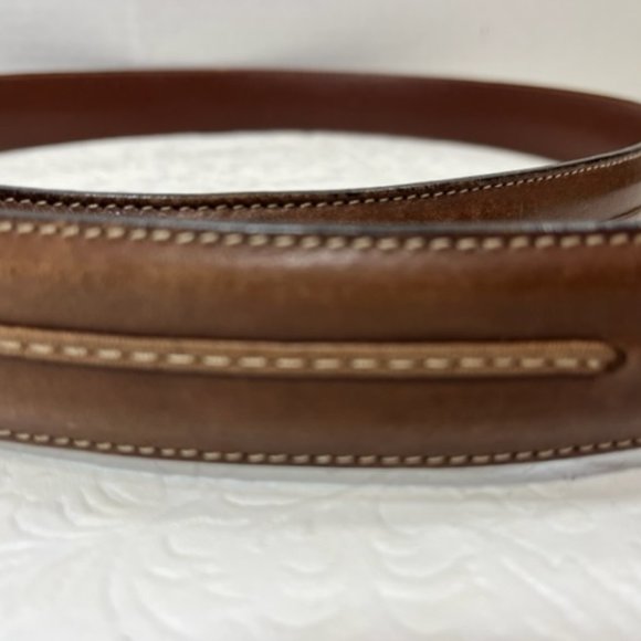 Cole Haan Men's Brown Stitched Leather Belt Size: 95/38 - Picture 6 of 11